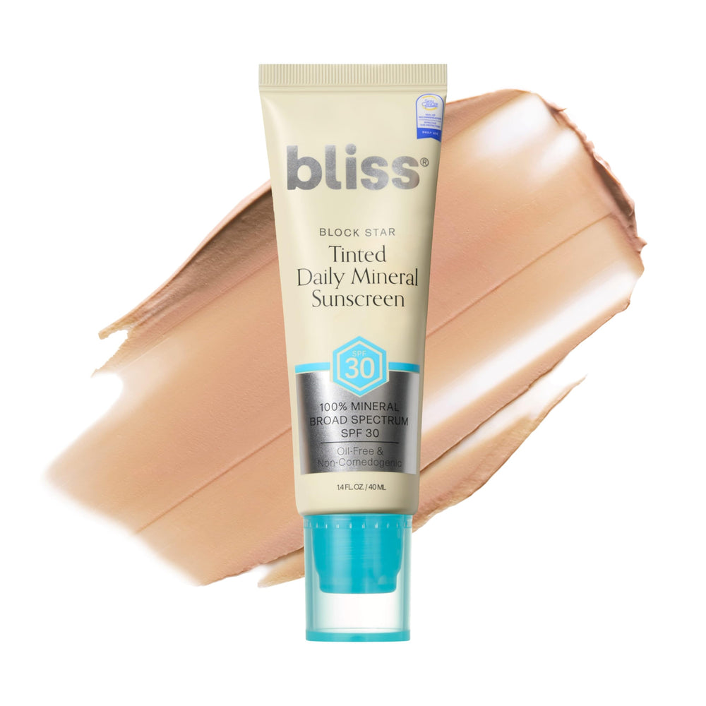 Bliss Block Star front packaging showing tube and SPF information for easy identification