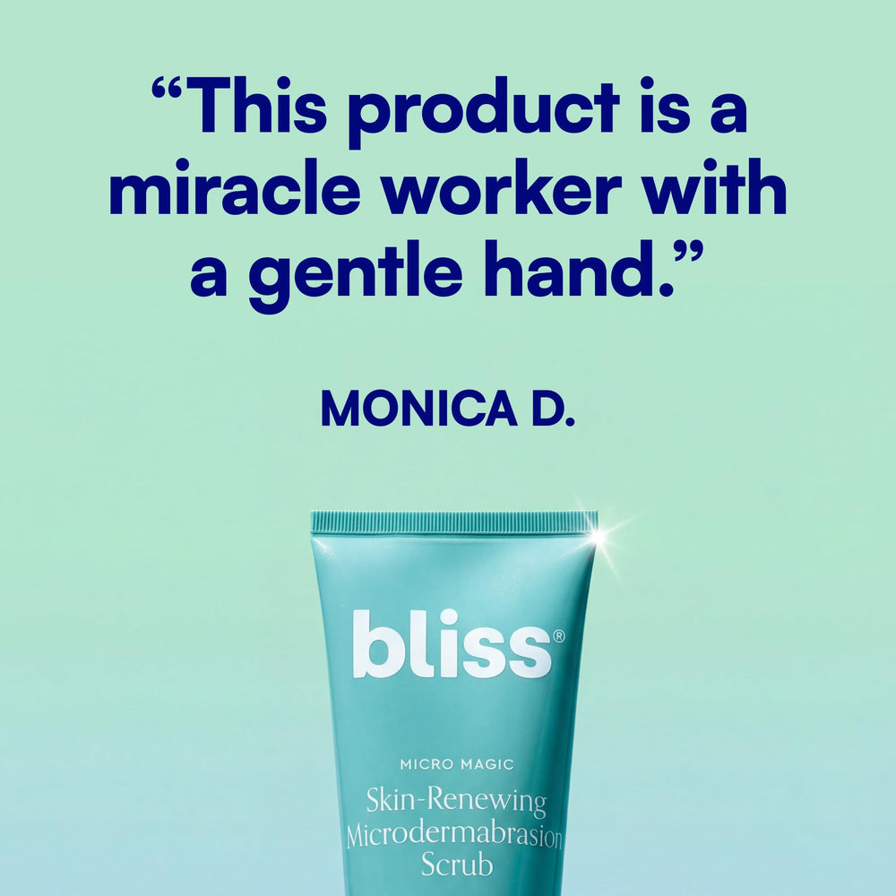 Bliss rinsed skin after use appearing smooth, demonstrates refreshed look
