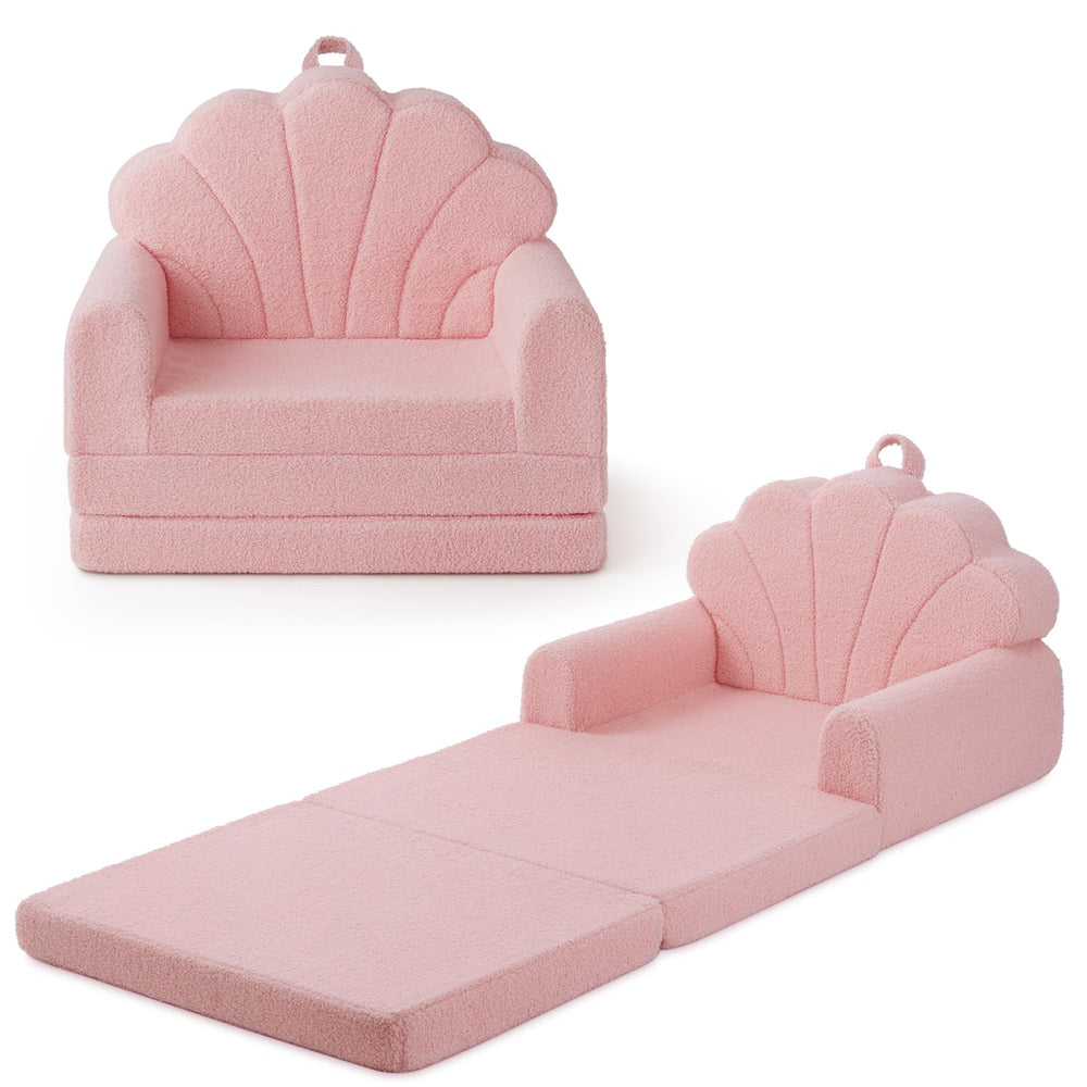 Blissful Diary front view of pink shell kids chair showing playful design and comfort