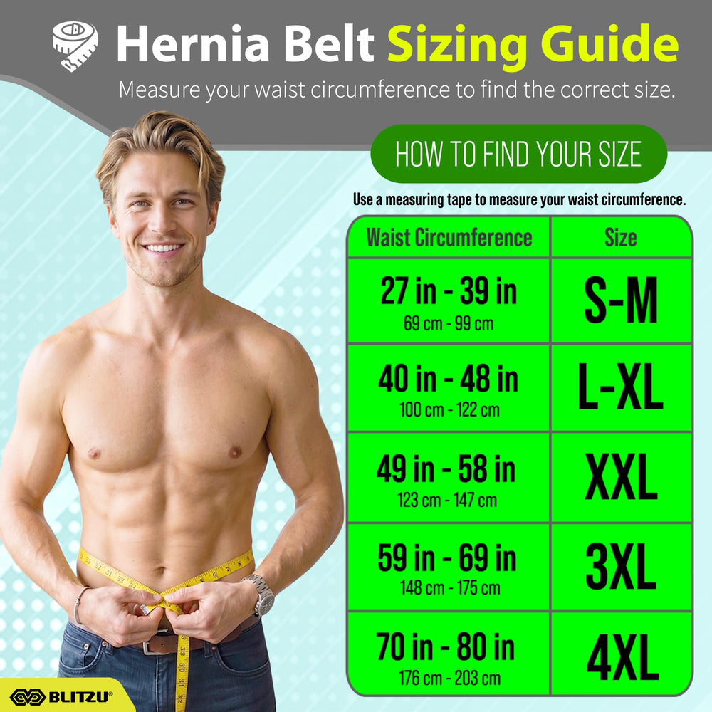 BLITZU belt next to ruler showing size and scale for correct fit