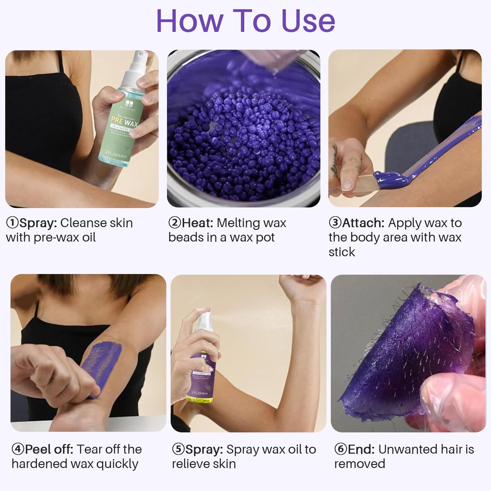 BLITZWAX technician applying wax to leg demonstrating efficient hair removal