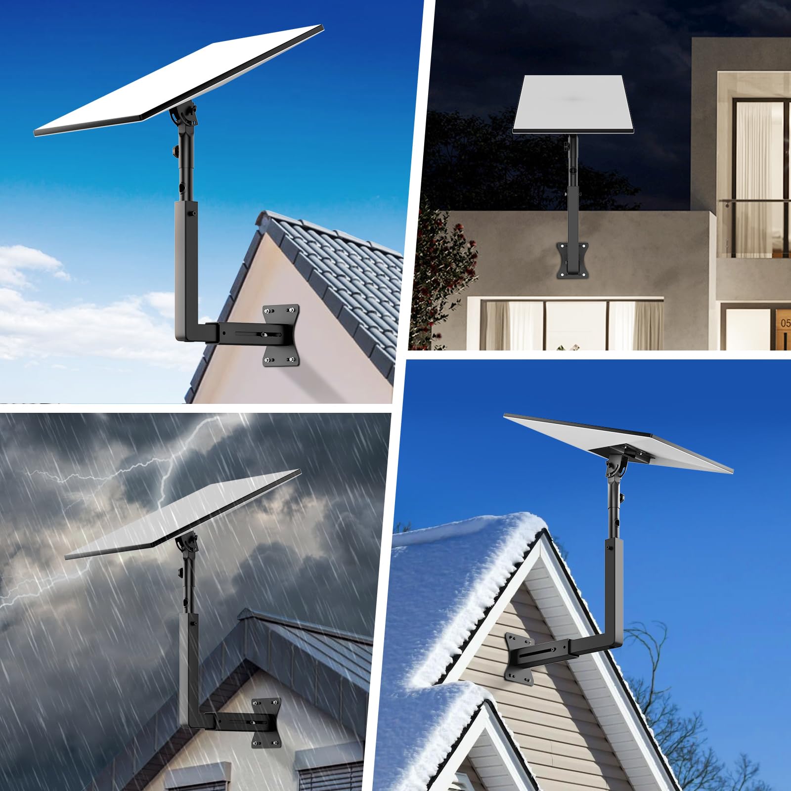 Bloazzup rooftop lifestyle shot showing dish mounted for clear sky view and practical placement