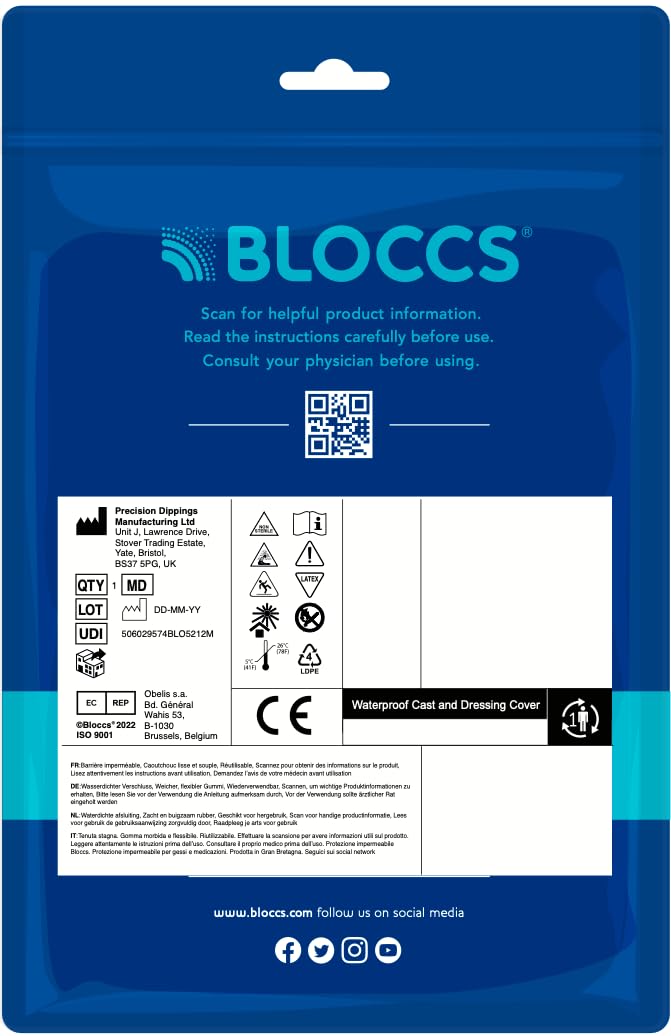 BLOCCS sleeve in shower scene protecting cast during bathing