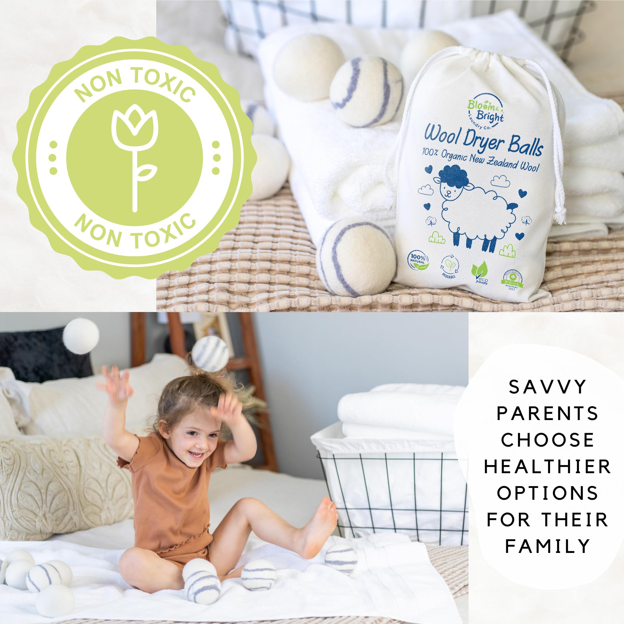 Bloom & Bright lifestyle scene in laundry room showcasing eco-friendly benefit