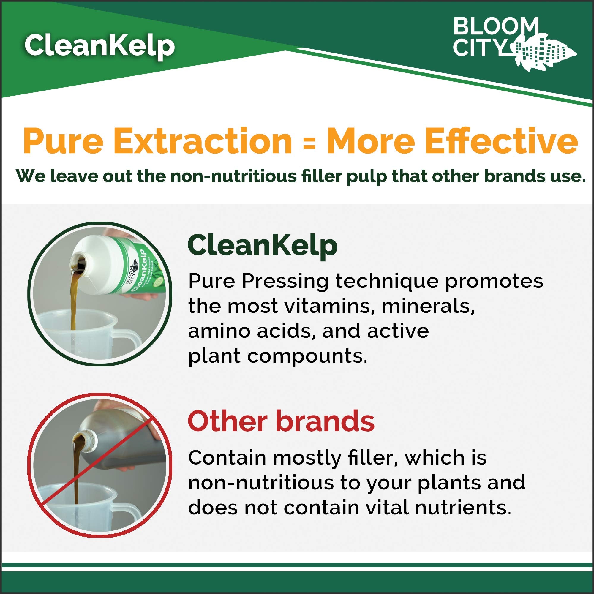 Bloom City label detail with ingredients and dilution instructions visible