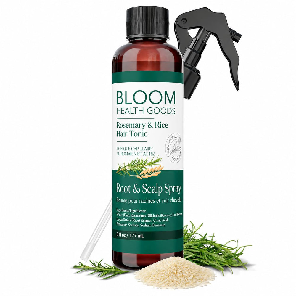 Bloom Health Goods front bottle label showing product and benefits