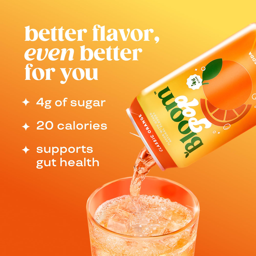 Bloom Nutrition Bloom Pop can in hand demonstrating portable convenience and easy on-the-go hydration