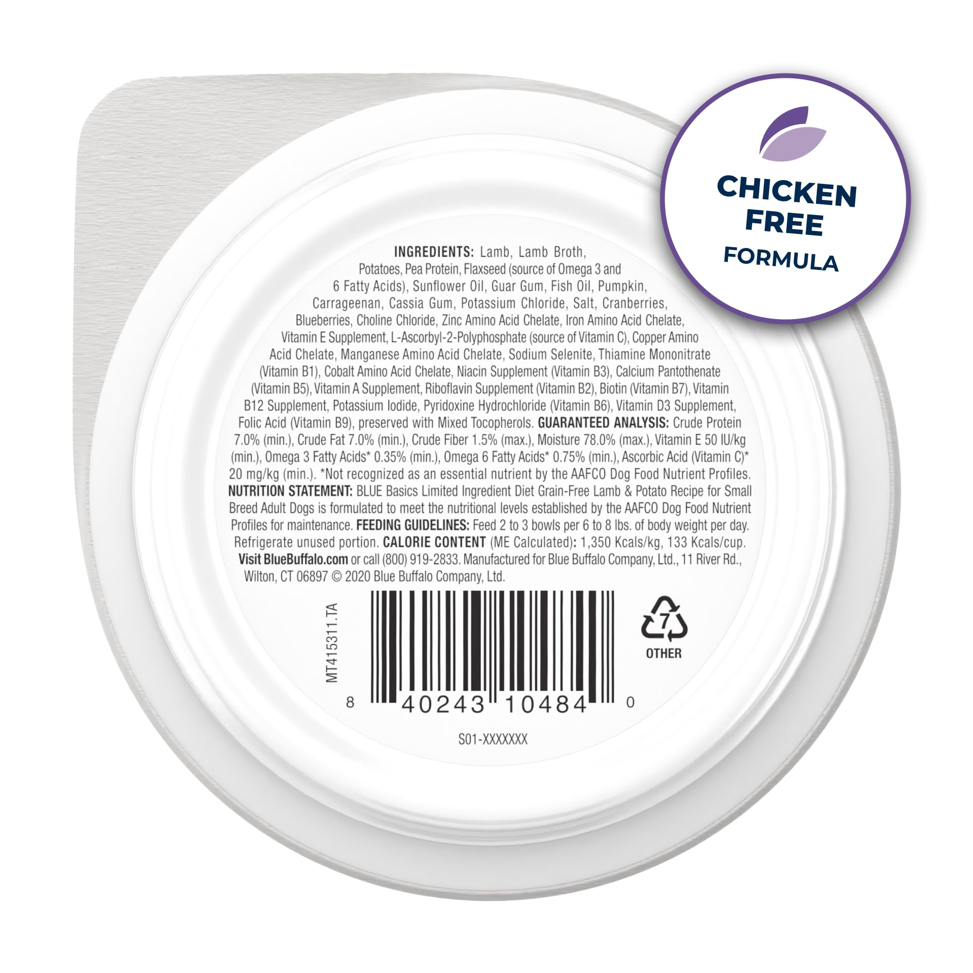 Blue Buffalo basics open cup showing wet food texture and freshness