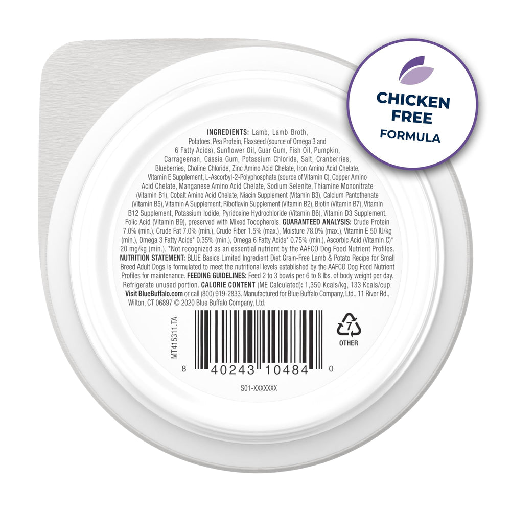 Blue Buffalo basics open cup showing wet food texture and freshness