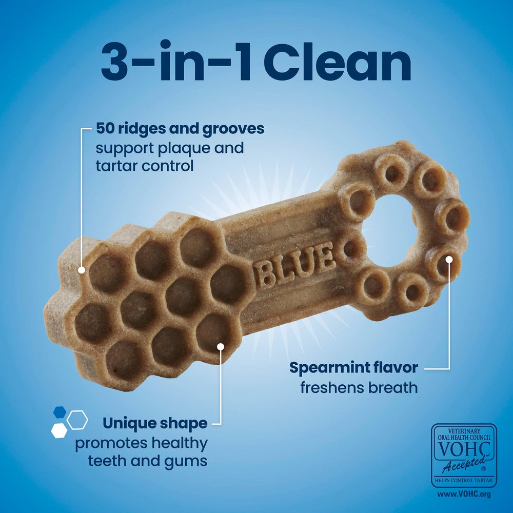Blue Buffalo chew texture side view highlighting abrasive surface