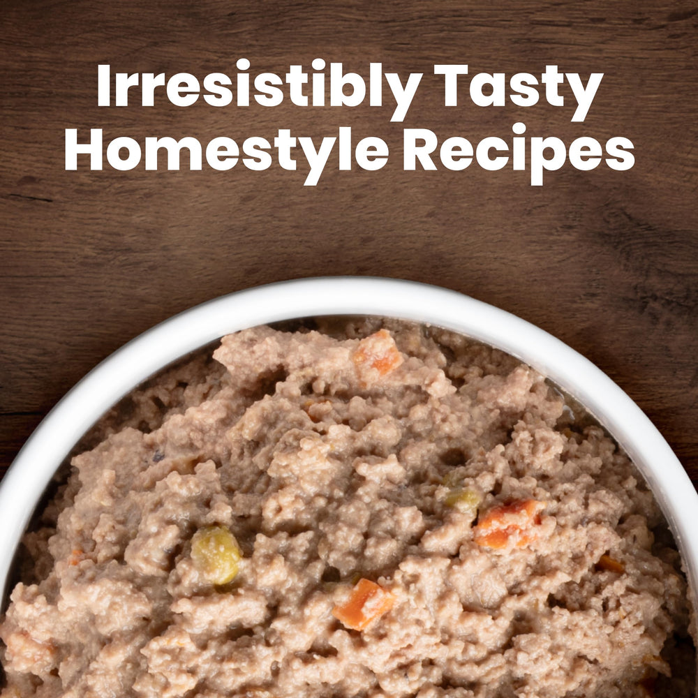 Bowl of Blue Buffalo paté mixed with kibble showing improved moisture and palatability