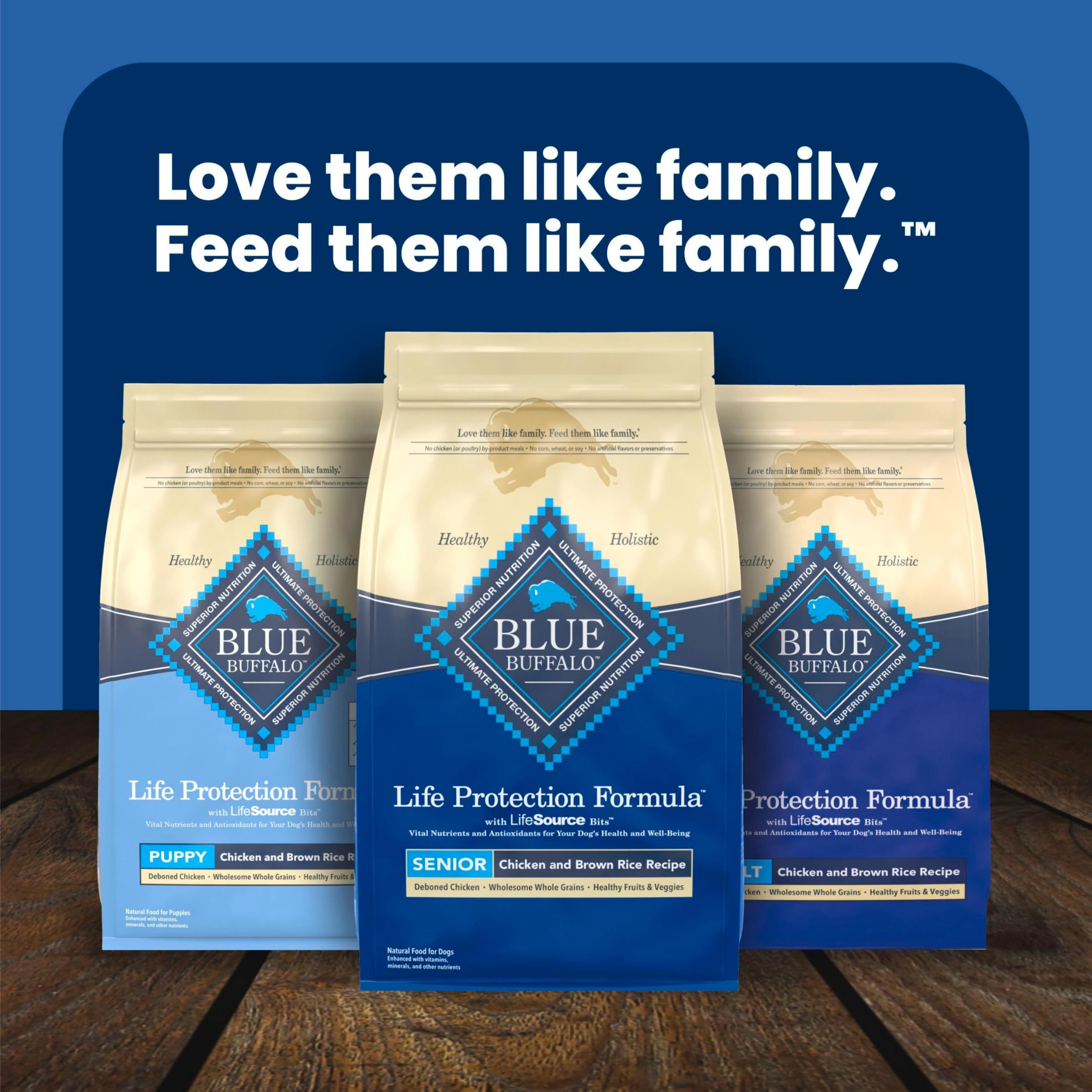 Open Blue Buffalo bag showing kibble inside for daily feeding