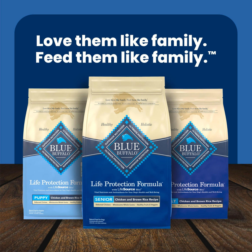 Open Blue Buffalo bag showing kibble inside for daily feeding