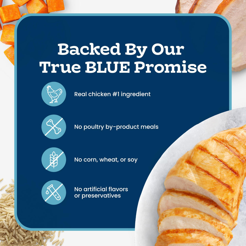 Blue Buffalo stack of 3-oz cans illustrating portion size and convenience