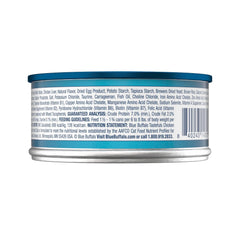 Blue Buffalo open can with tender chicken morsels visible, enticing