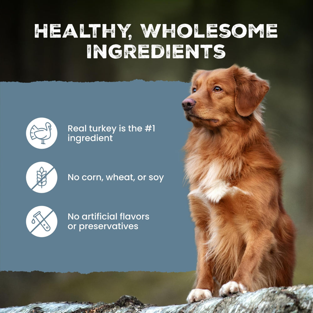 Blue Buffalo treats scattered on a table showing natural ingredient appeal