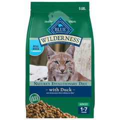 Blue Buffalo front packaging showing product benefits and real duck