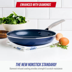 Blue Diamond riveted stainless steel handle detail showing secure grip and control benefit