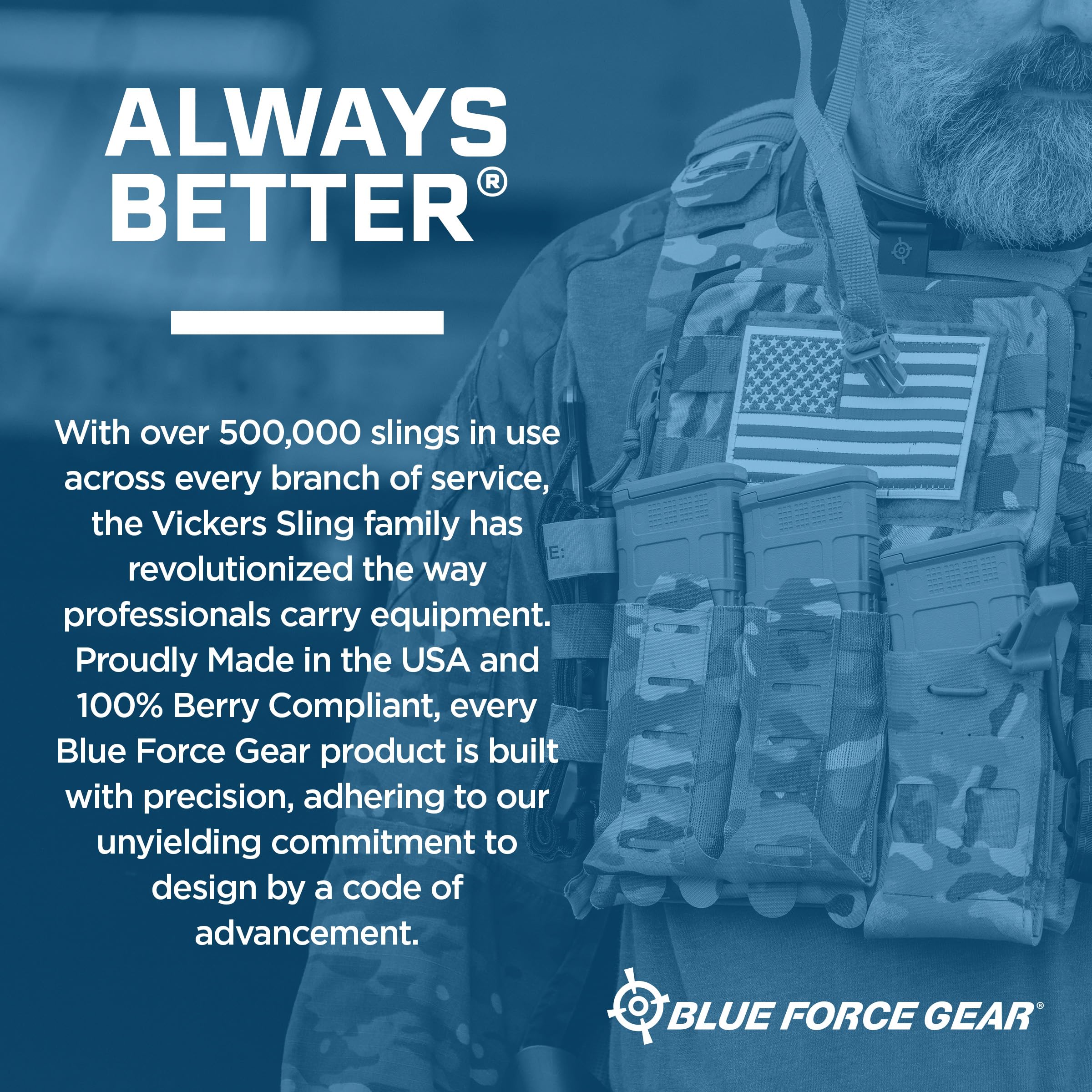 Blue Force Gear sling worn by operator demonstrating comfortable hands-free carry