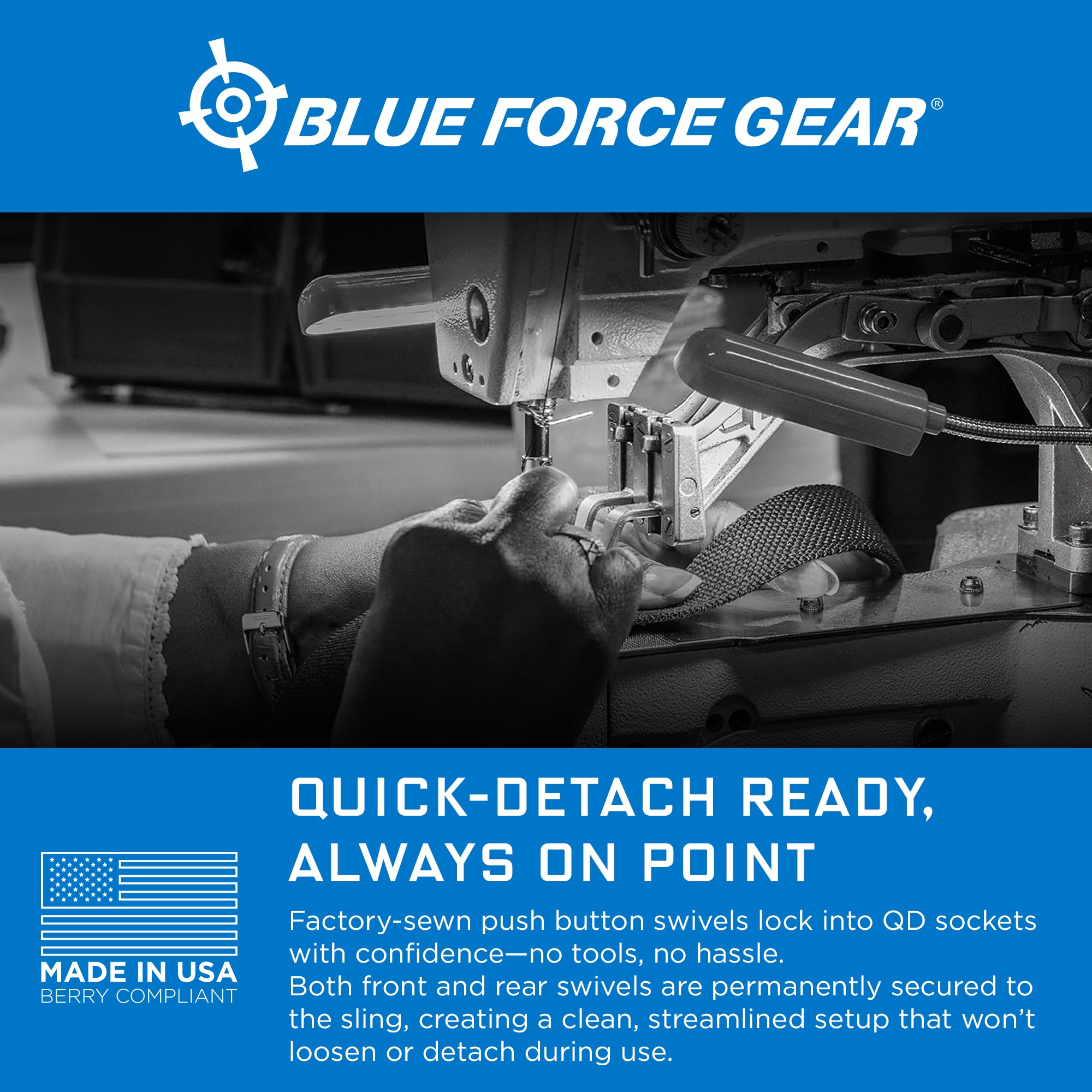 Blue Force Gear sling beside ruler for size and fit reference benefit