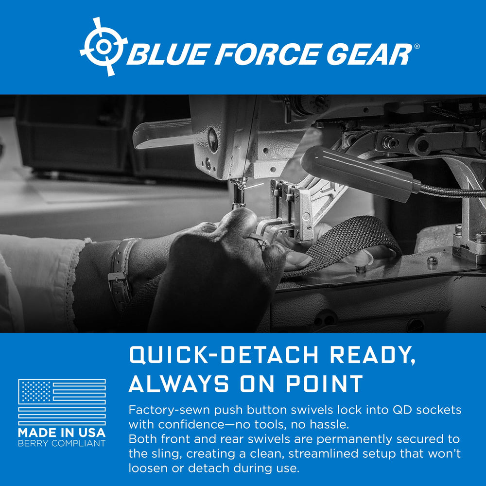 Blue Force Gear sling beside ruler for size and fit reference benefit