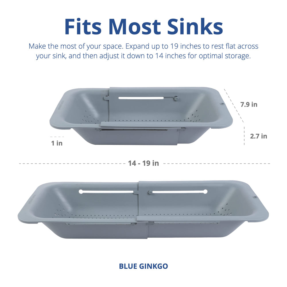 BLUE GINKGO in use rinsing vegetables over sink for convenient prep