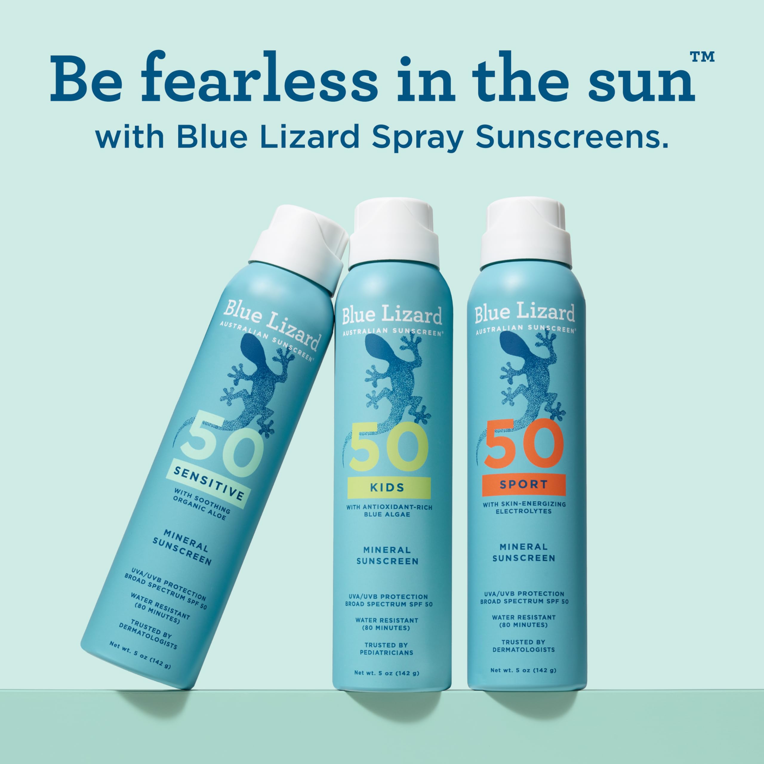 Blue Lizard recycling and propellant info emphasizing low GWP benefit