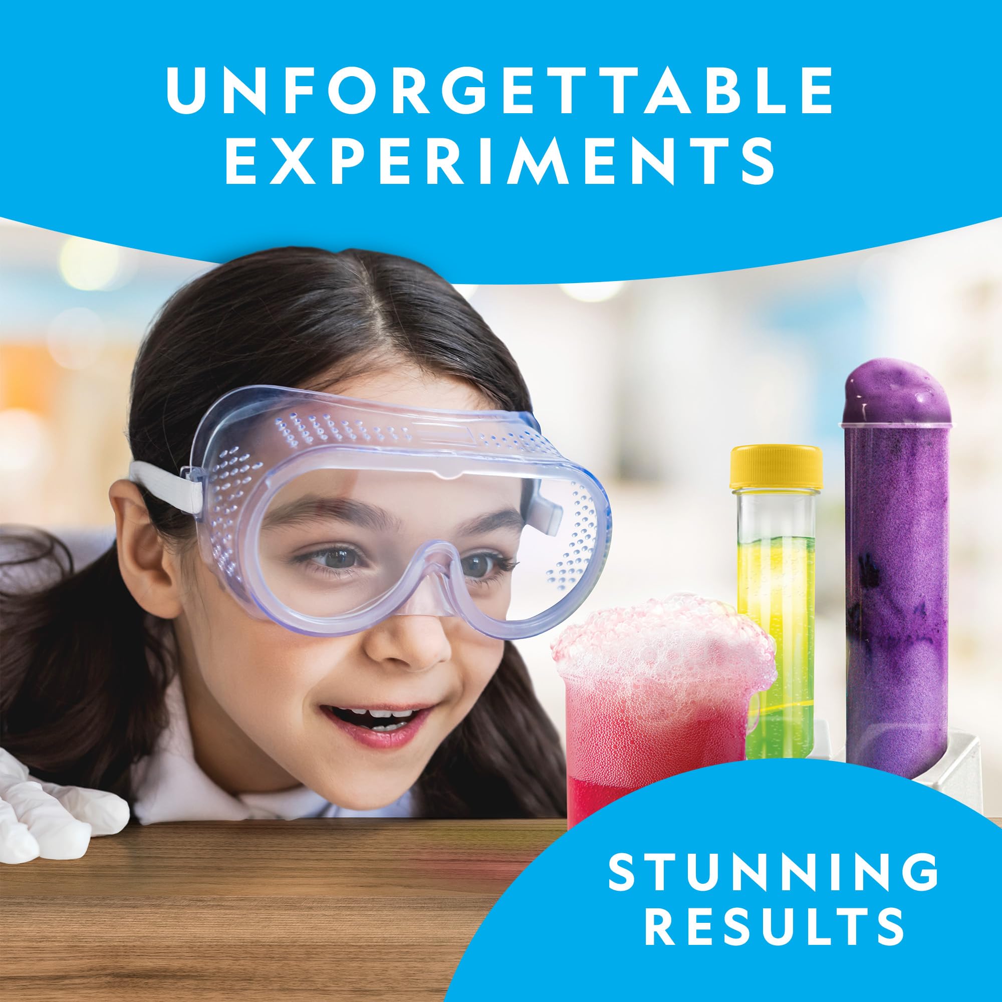 Blue Marble boiling boogers experiment in progress, engages sensory curiosity