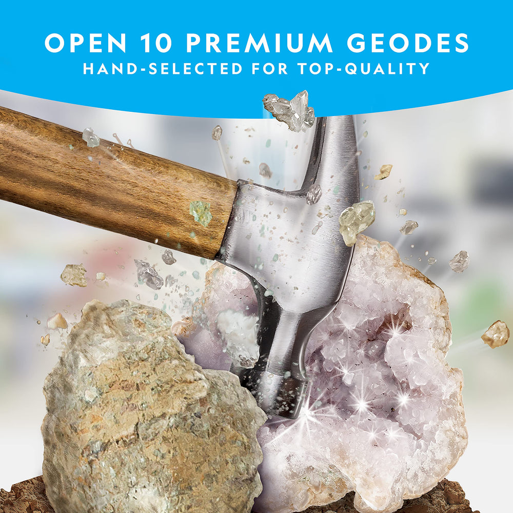 Blue Marble array of unopened and opened geodes showing variety benefit