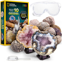 Blue Marble front packaging showing geodes and Learning Guide benefit discovery