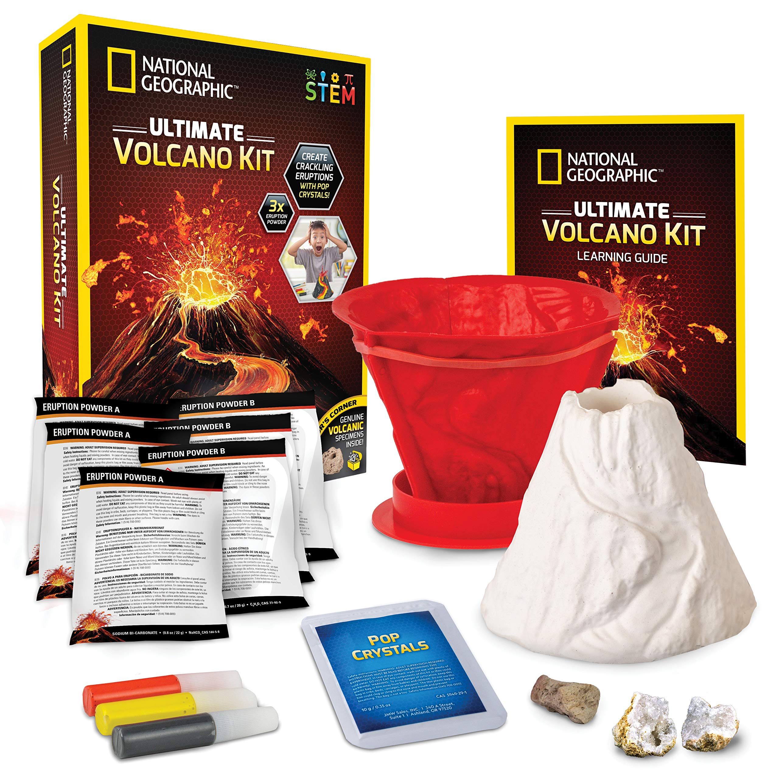 Blue Marble product packaging showing volcano kit contents and benefits