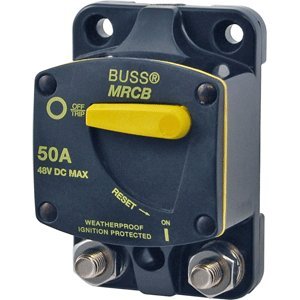 Blue Sea Systems 7136 terminal close-up showing 5/16" M8 studs for secure high-torque connections