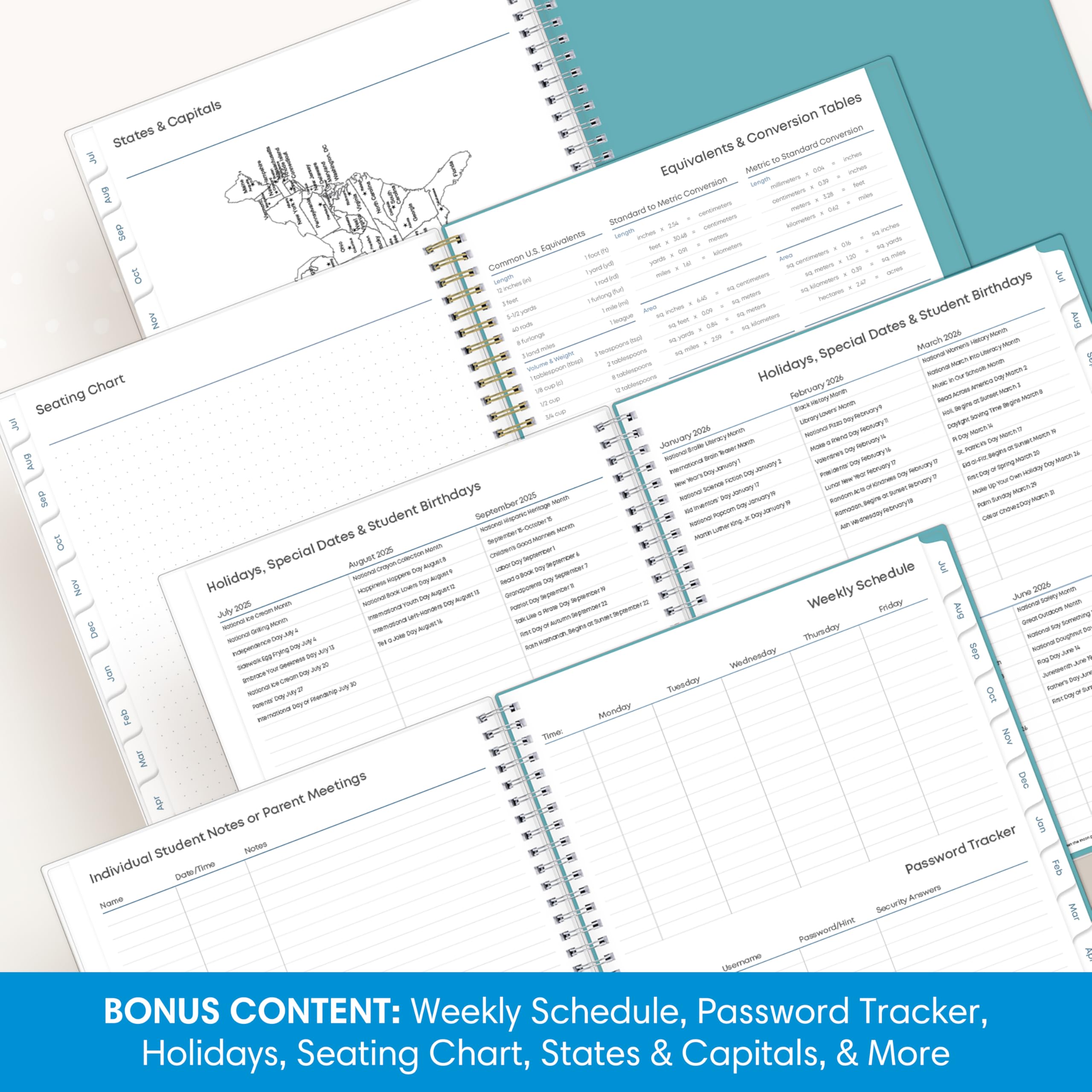 Blue Sky yearly overview with charts and holidays aiding long-term planning benefits clarity