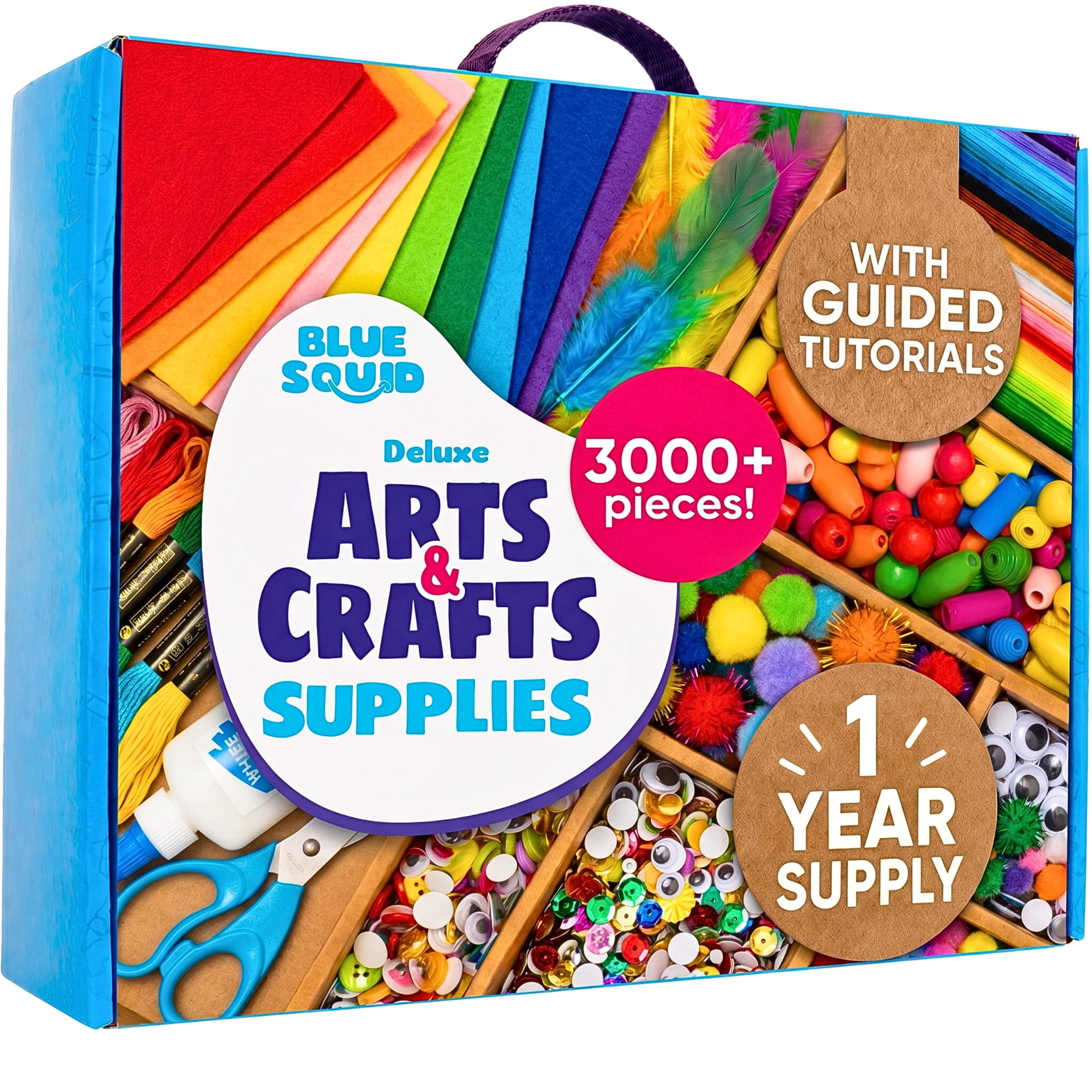 Blue Squid front packaging showing full craft kit and included pieces for creative play