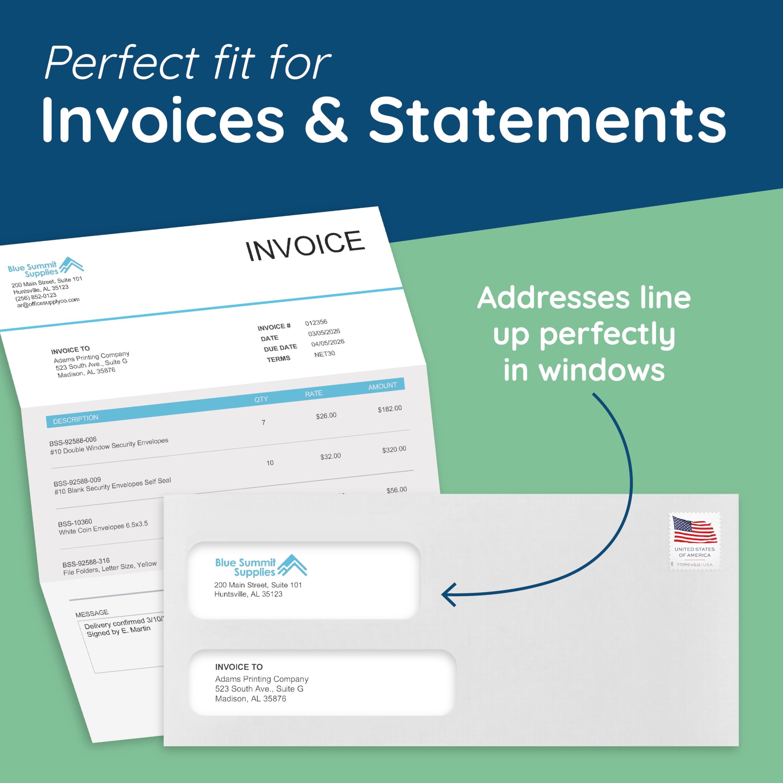 Blue Summit Supplies close-up of double windows showing precise QuickBooks alignment benefit