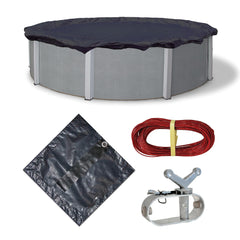 Blue Wave vinyl-coated cable and metal winch hardware ready for secure tightening