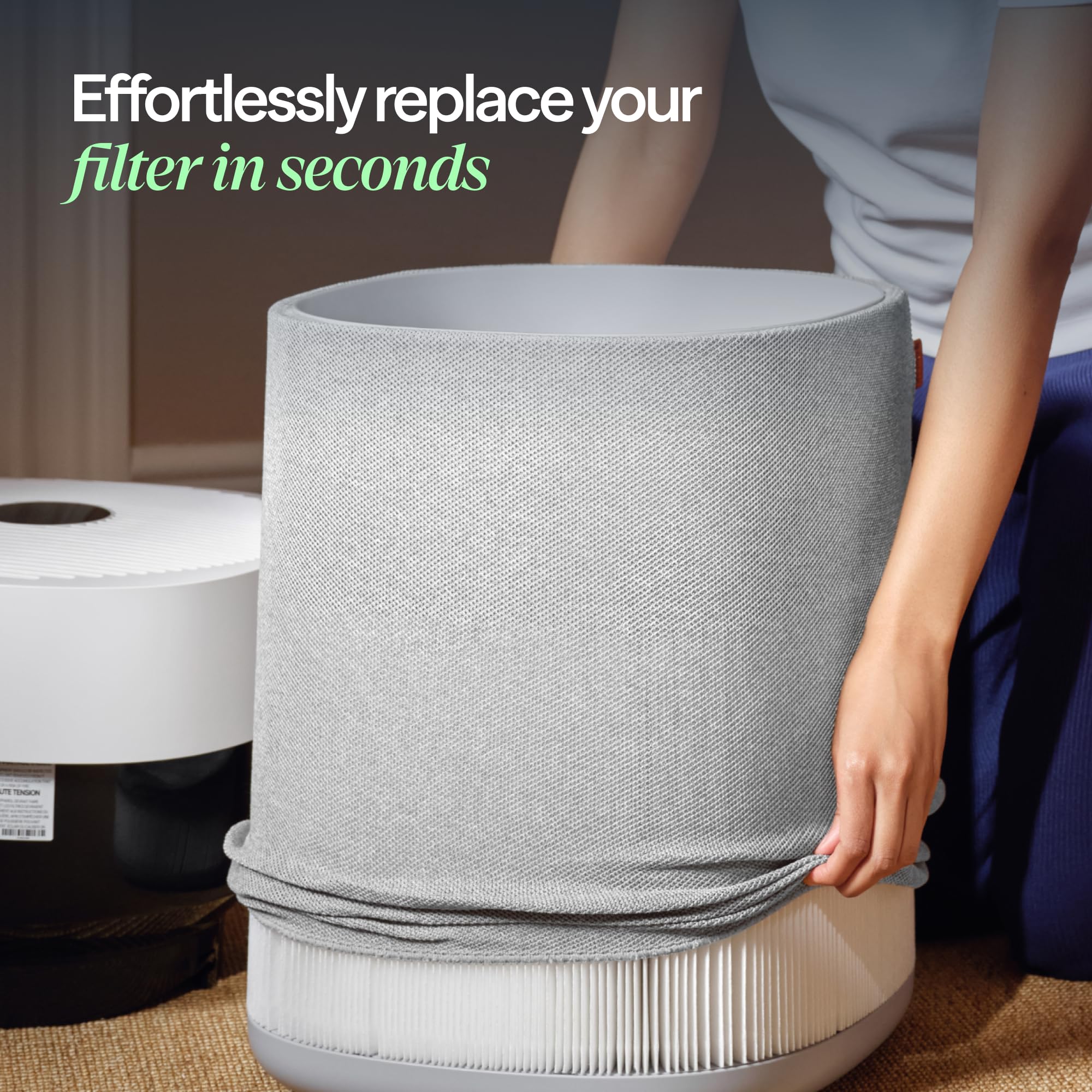 BLUEAIR filter in kitchen lifestyle scene reducing cooking odors effectively