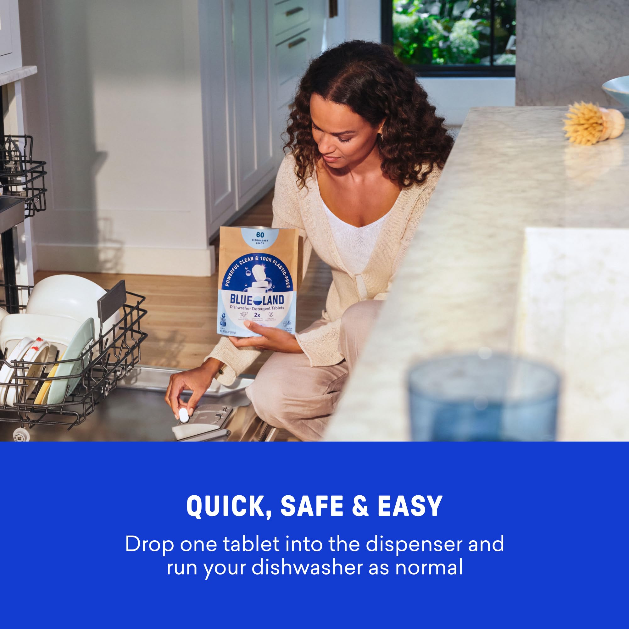 BLUELAND lifestyle kitchen sink scene smelling fresh lemon scent