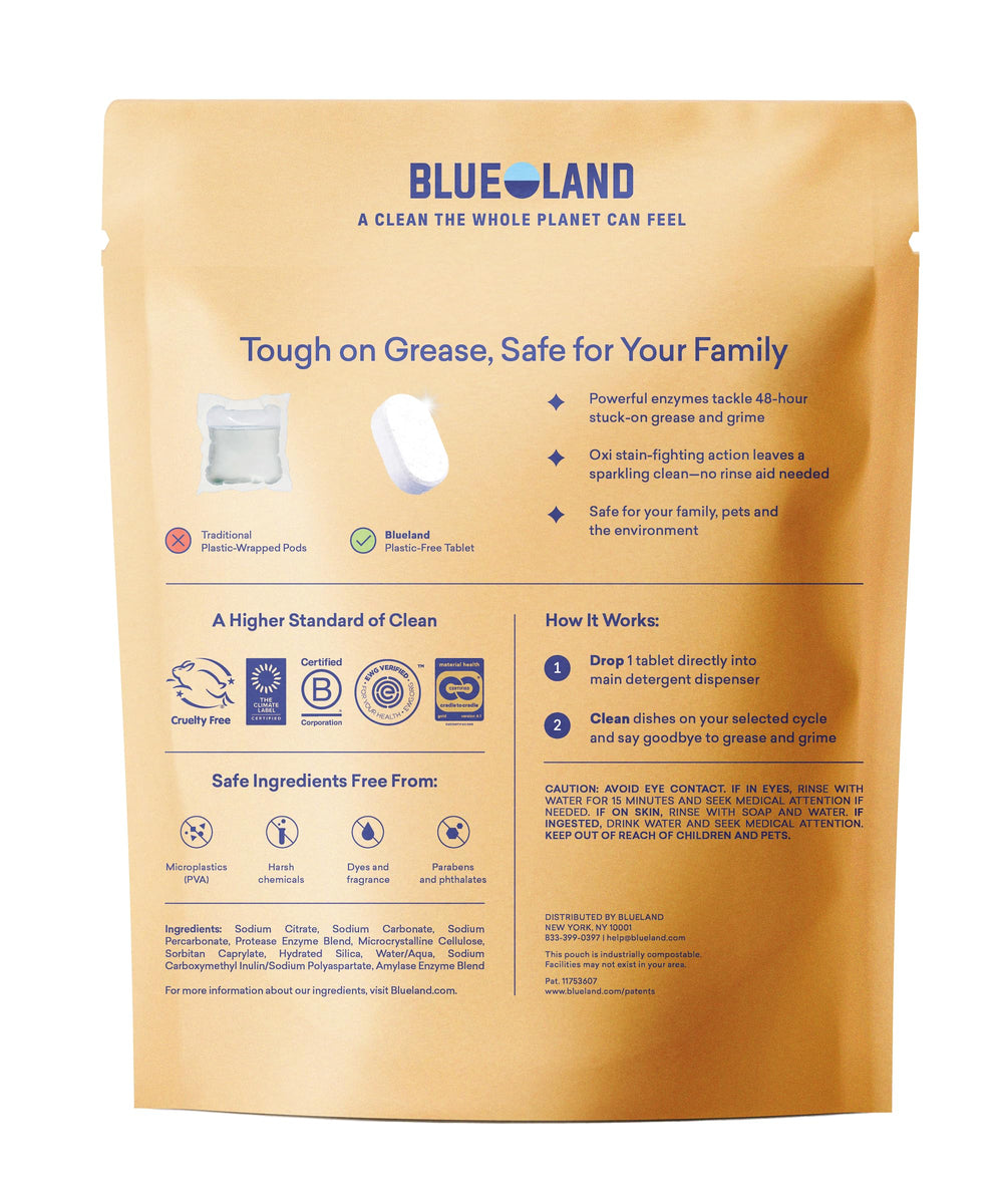BLUELAND tablet close-up texture highlighting effective enzyme action