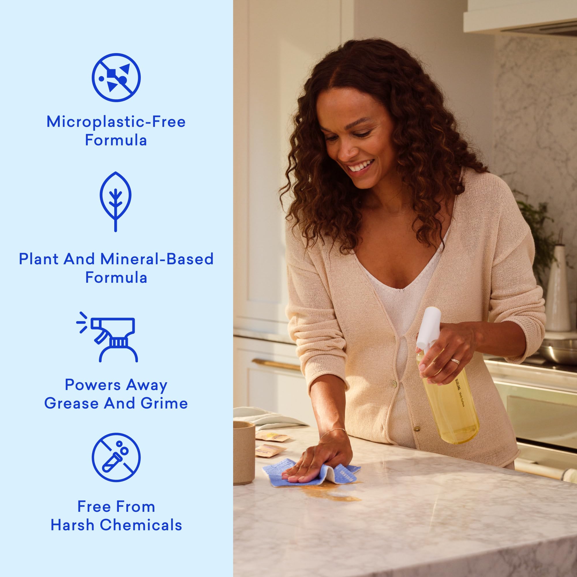 BLUELAND plastic-free tablet close-up highlighting compact storage and eco benefit