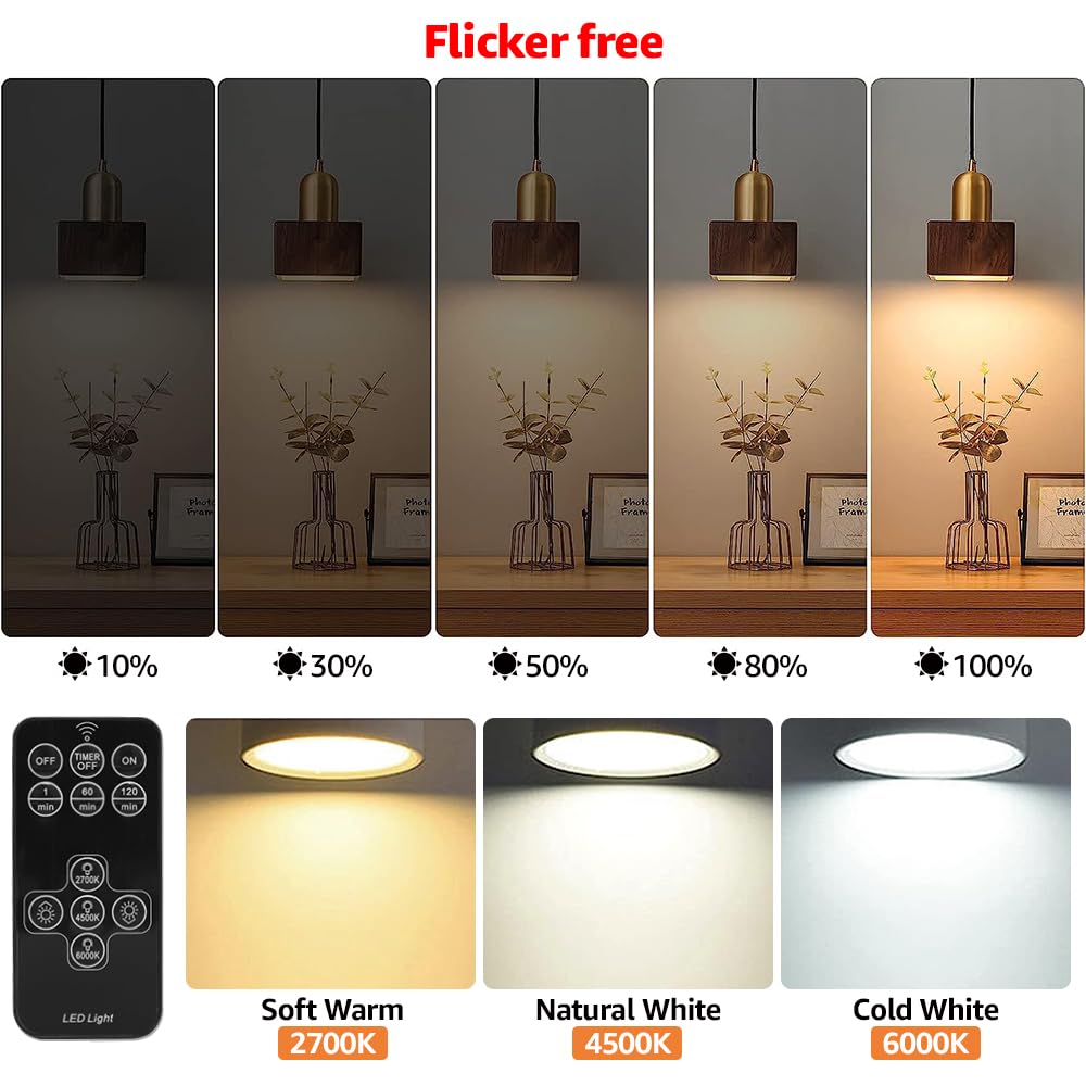 BLUEYE three bulbs lit to compare 2700K, 4000K, 6000K showing color choice benefit