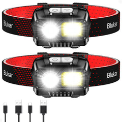 Blukar headlamp front view showing bright beam and clear housing for reliable illumination