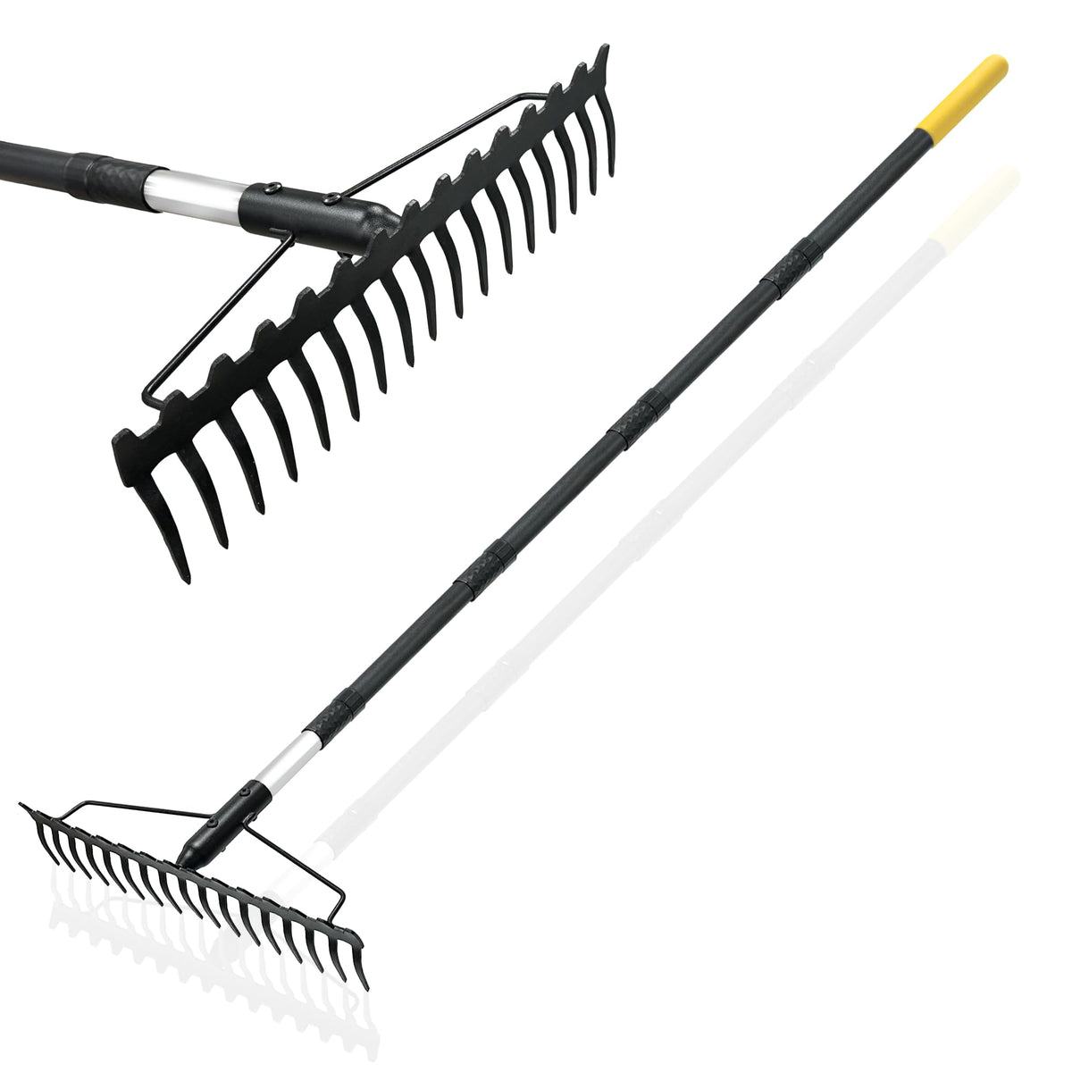 BlumeTrec front view of bow rake showing full head for efficient coverage