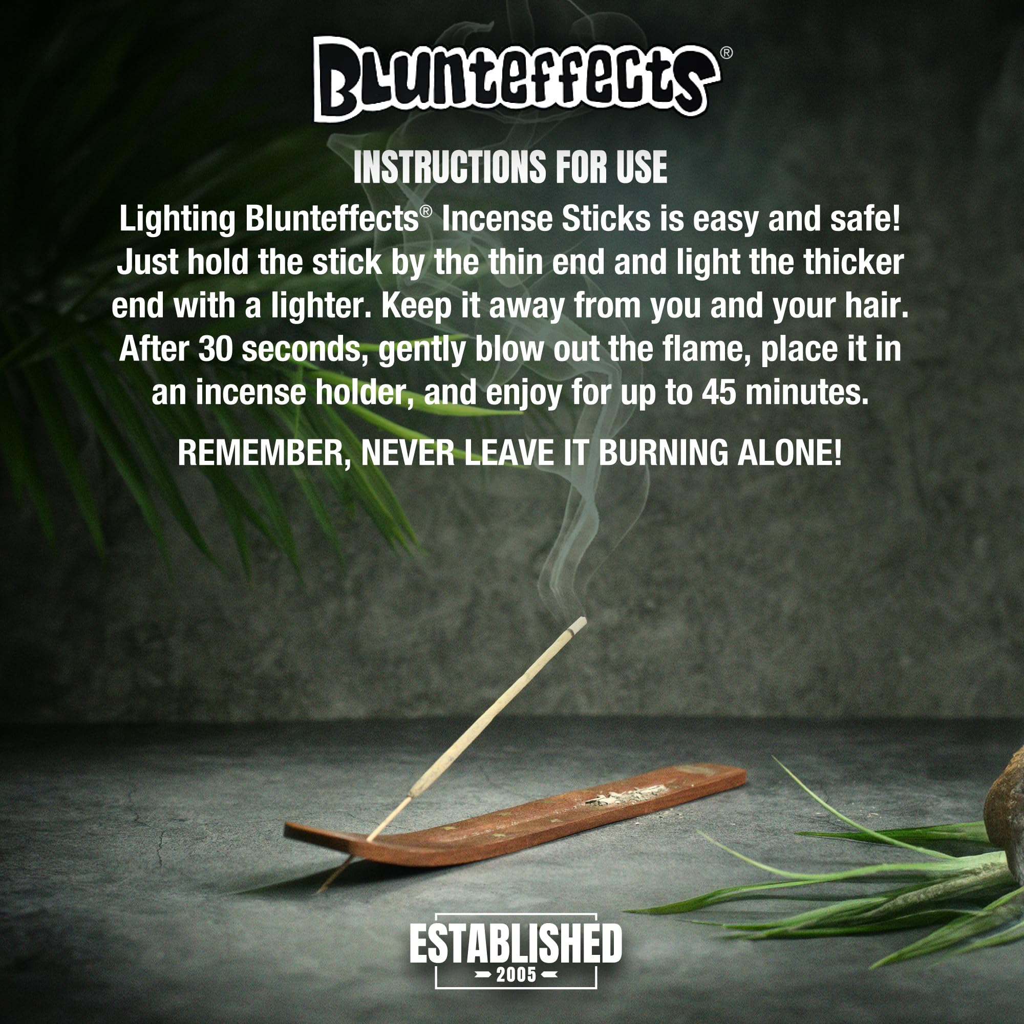 Blunteffects label and ingredients panel highlighting USA-made quality and transparency