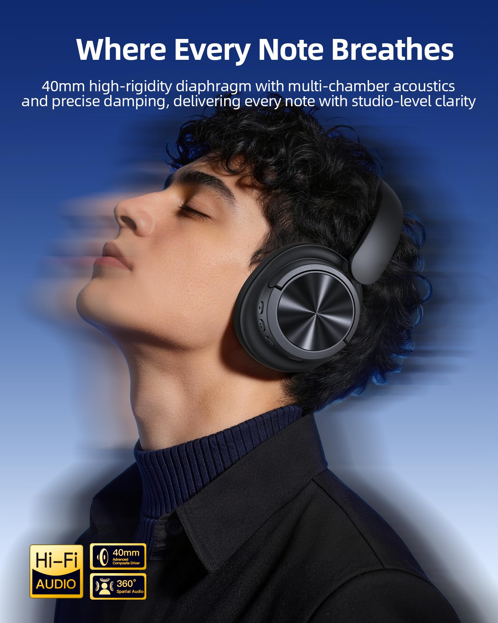 bmani memory foam earcup close-up for long-wear comfort benefit