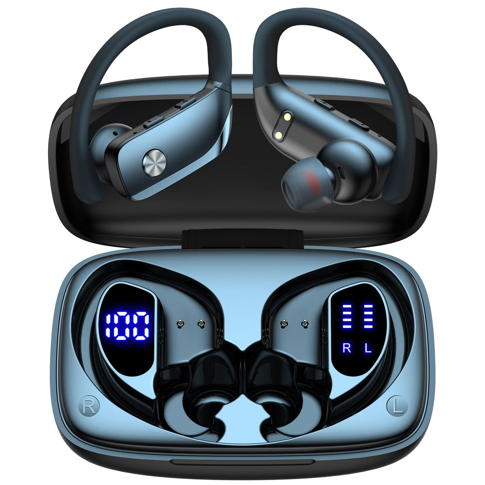 bmani front charging case showing earbuds and portability benefit