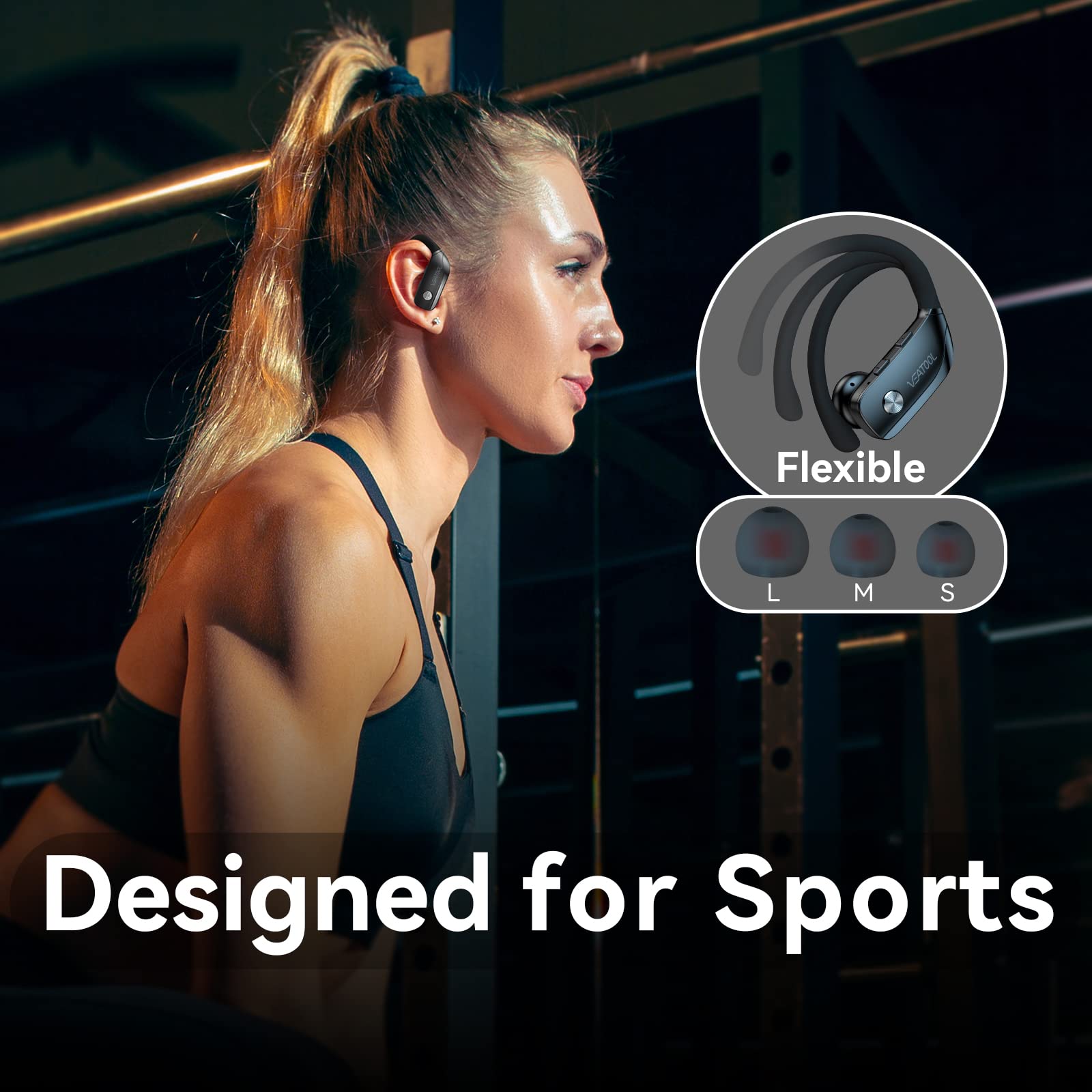 bmani earbuds during a run illustrating sweat resistance and stability