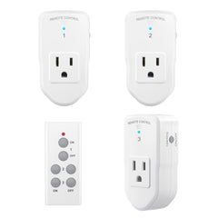BN-LINK front view of kit showing three outlets and remote, easy setup benefit