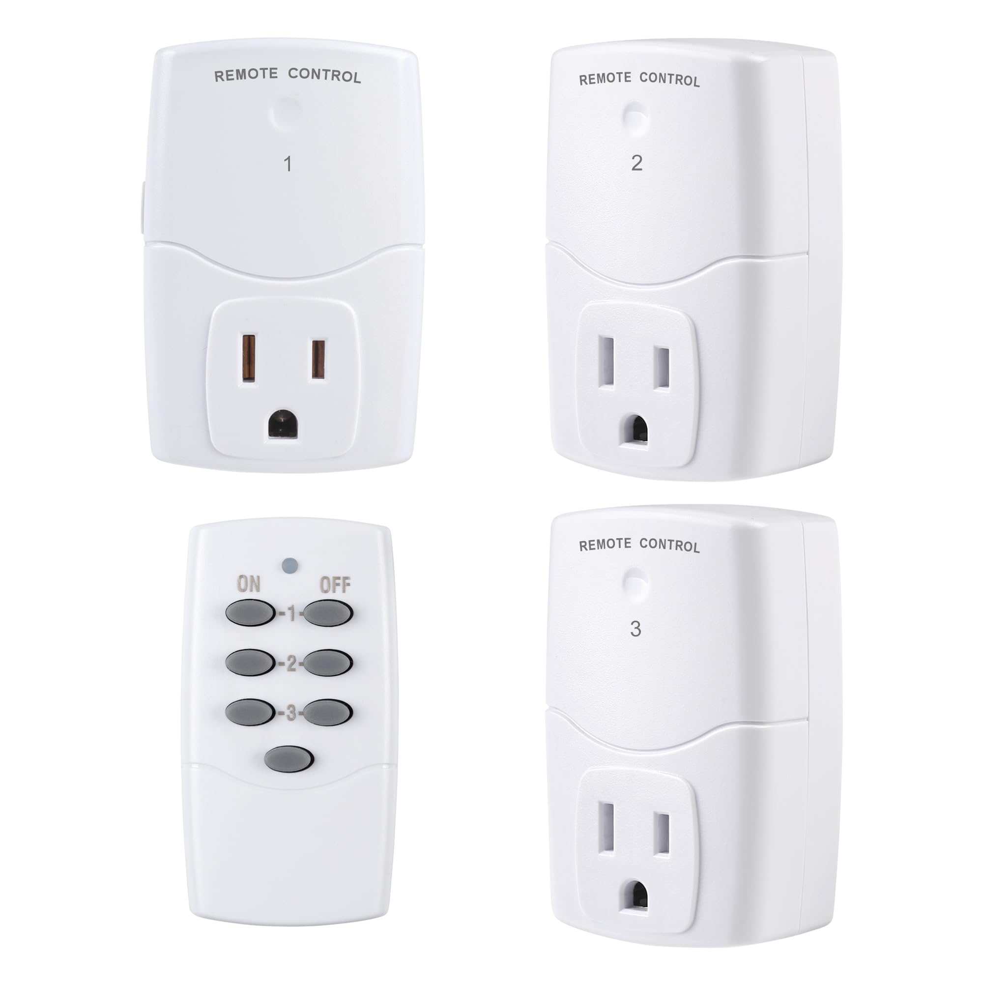 BN-LINK front view of kit showing remote and three receivers for instant control