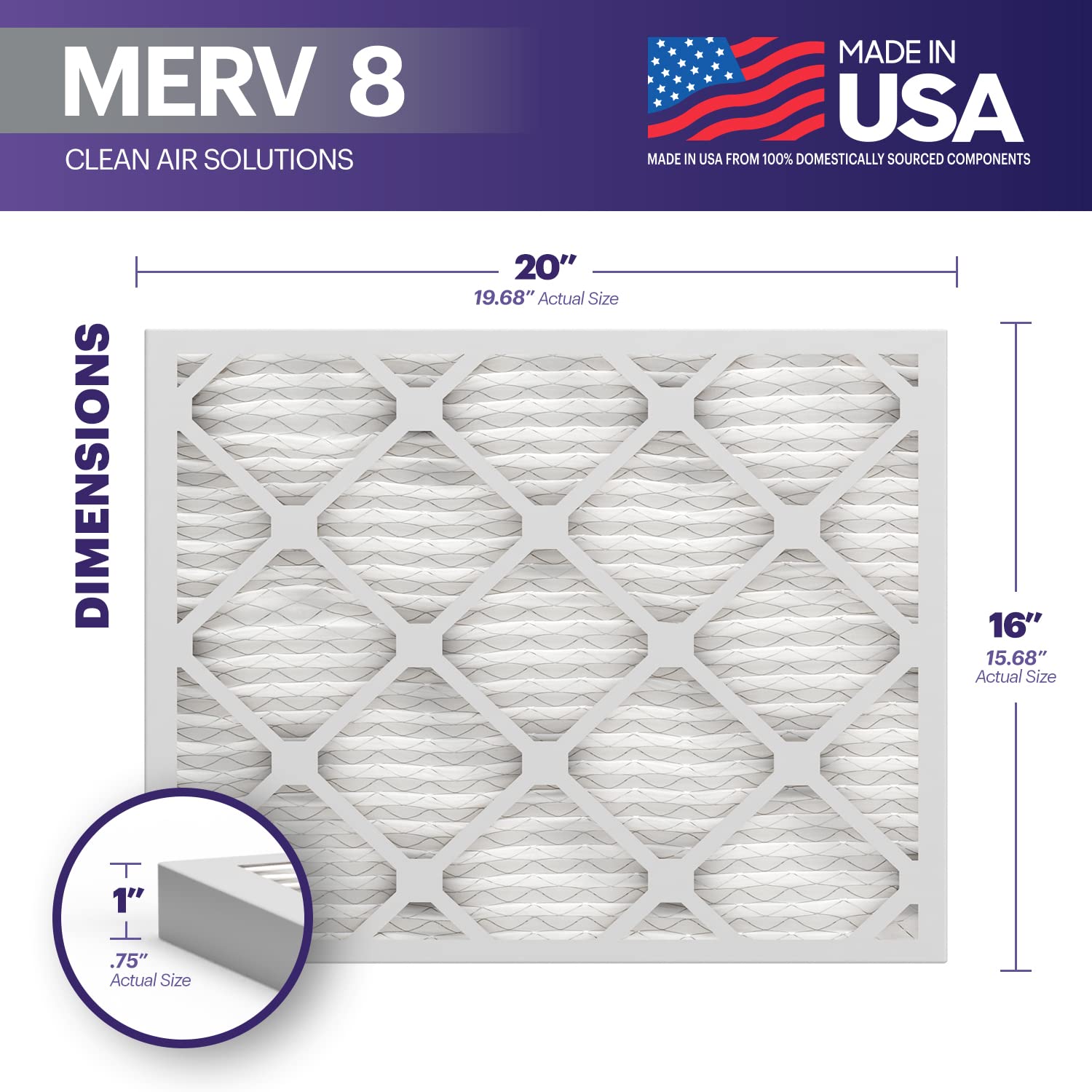 BNX TruFilter close-up of pleated electrostatic media highlighting superior capture